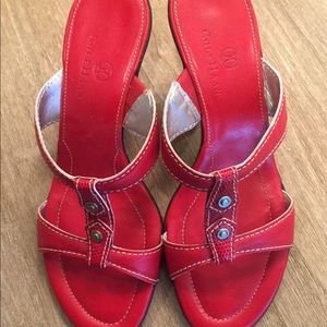 Cole Haan size 6 red leather Sandal shoes